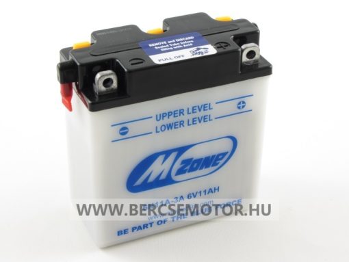 Akkumulátor Simson / Mz 6V 11Ah (6N11A-3A) Mzone savas (122x62x132 mm)